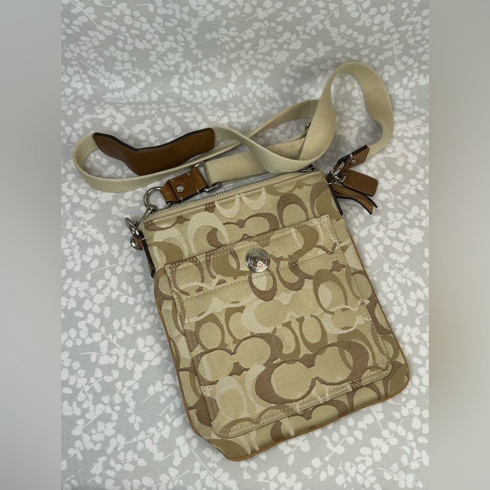 Coach Tan Signature Crossbody Bag